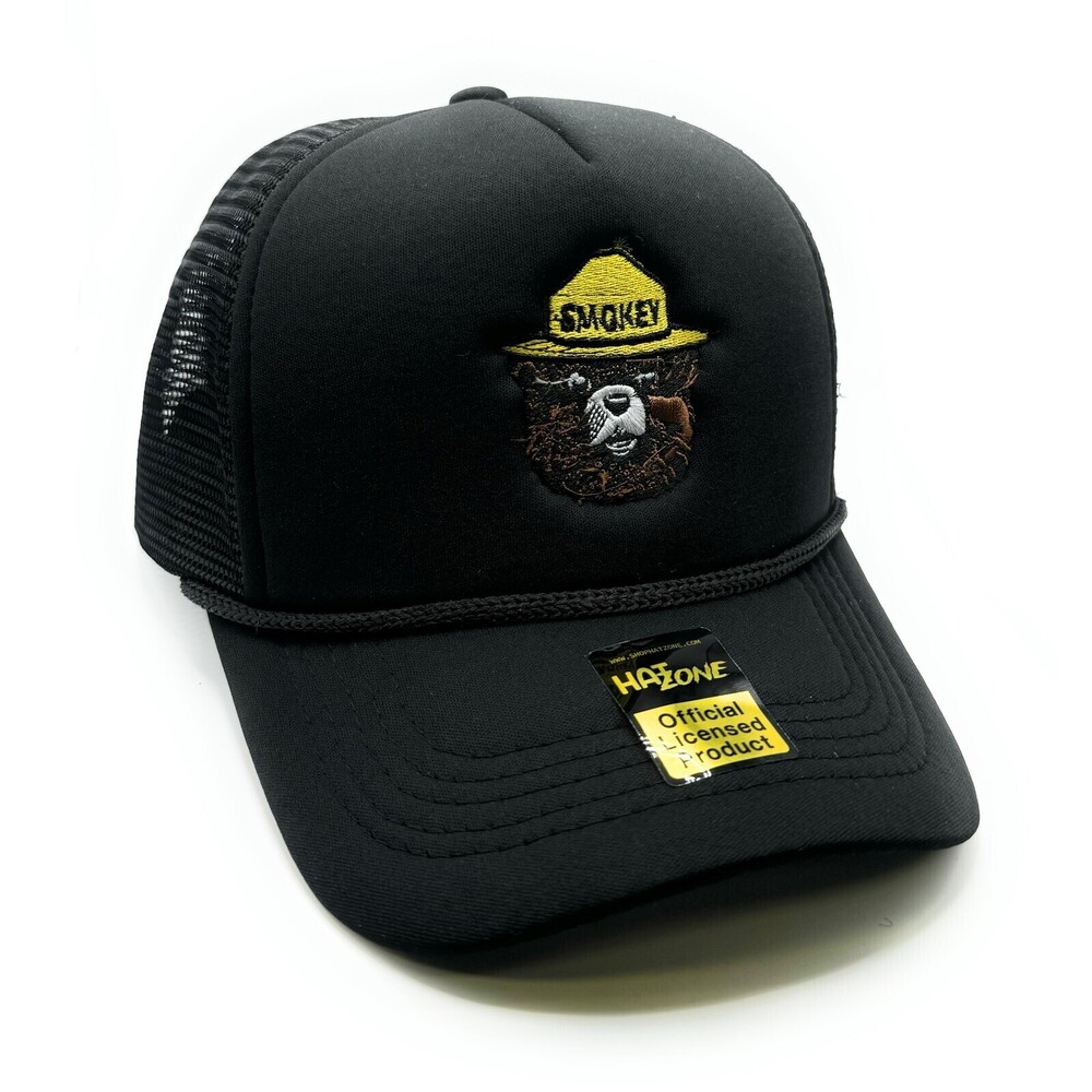 Smokey the Bear Mesh Trucker Snapback (Black)